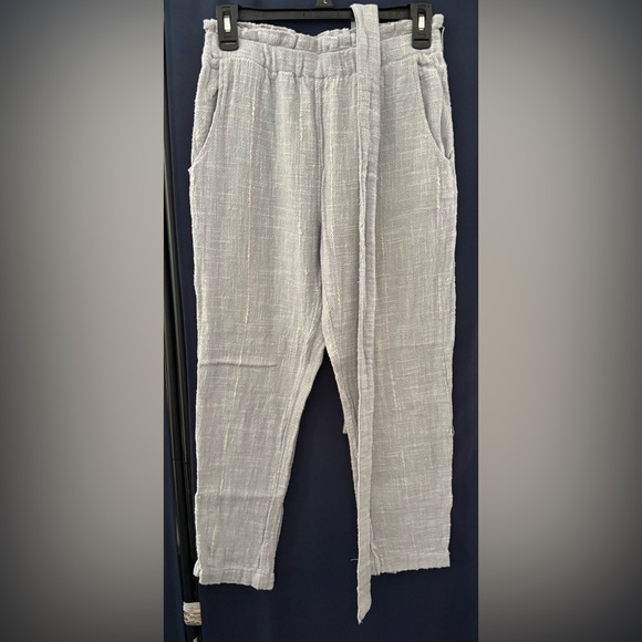 Free People Light Blue Pant & Belt Size 2 - Picture 2 of 13